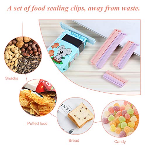 Pahajim Clips de Sellado de Alimentos para Almacenamiento,Uso Para Pinzas de Almacenamiento de Comida Casera, Clip para Bolsas de Congelador y para Cereales,Nueces o Café 12 PCS (Clip)