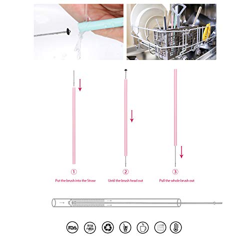 Pajitas plegables de silicona reutilizables - Juego de 13 piezas Pajita de beber flexible, portátil, apta para uso alimentario, colorida, con estuche, Sin BPA, Seguro para niños/niños pequeños