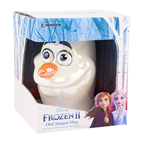 Paladone PP5129FZT Olaf - Taza con licencia oficial de Frozen Coleccionable, ideal para cocinas, oficina y hogar, forma única y súper divertida de beber tu bebida favorita, multicolor, aprox. 300 ml