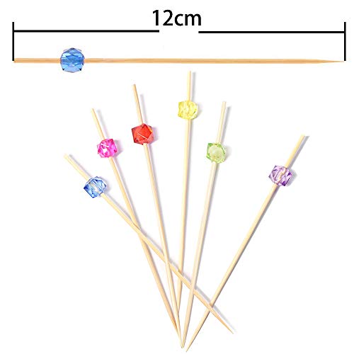 Palillos de cóctel Lifreer 300 piezas (3 paquetes) 12 cm/4.72 in palillos de bambú palillos de dientes palillos de bambú para cóctel, barbacoa, kebabs, cócteles, fiesta, bandeja decorativa