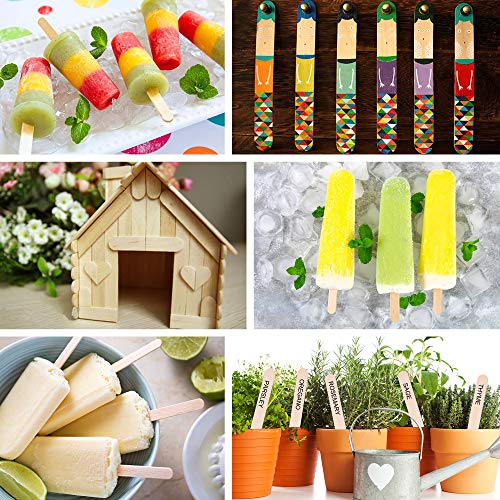 Palos de Madera Natural Palos de Manualidades Palos de Helado para DIY Bricolaje Artesanía Juguetes creativos Hechos a Mano 250 Piezas