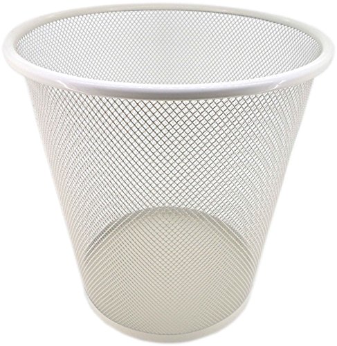 PAMEX Papelera de Rejilla Metálica (Blanco)
