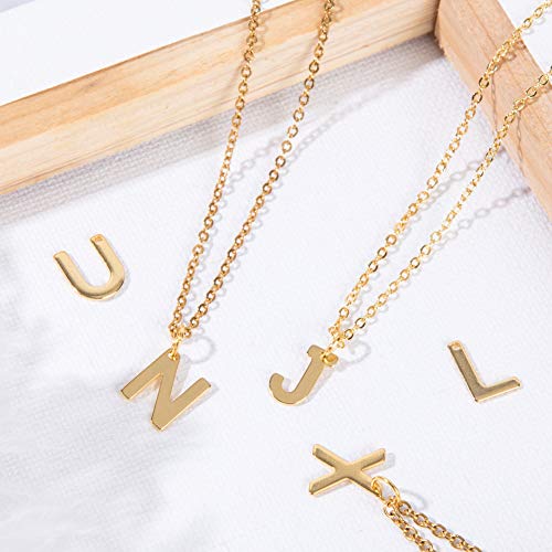 PandaHall - 52 colgantes de acero inoxidable con letras A-Z, colgantes de metal y alfabeto para pulseras, collares y manualidades, color dorado