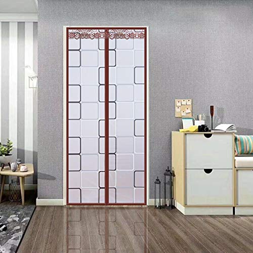 Panel de cortina de puerta de cocina magnética,cortina aislamiento térmico transparente,cortina aire acondicionado PEVA cortina puerta pantalla de imanes multiusos para prevención de humos de cocina
