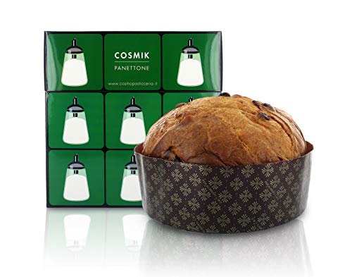 Panettone Italiano clásico Cosmik - Hecho artesanalmente en Milán por la Pastelería Cosmo (1 kg)