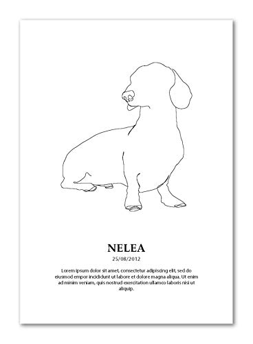 Panorama Póster Perro Teckel Personalizado 50x70cm - Impreso en Papel 250gr | Póster Mascotas | Láminas para Enmarcar | Regalo Personalizado Original | Cuadro Personalizado