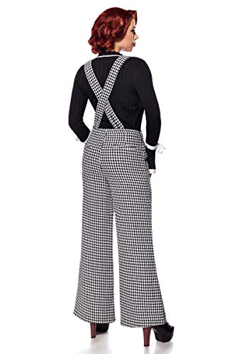 Pantalón Marlene con cintura alta. Negro/Blanco/Paso de grifo S