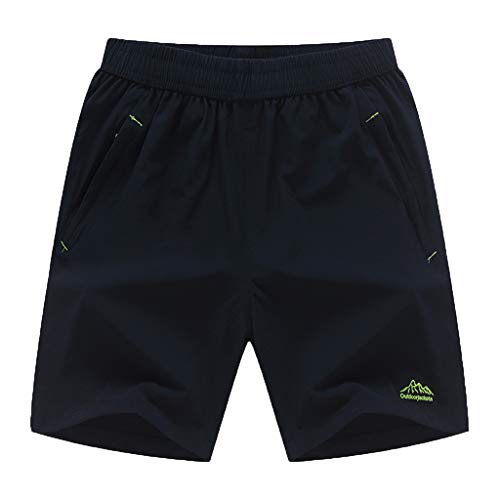 Pantalones Cortos Hombre Verano 2019 Nuevo SHOBDW Tallas Grandes Corriendo Pantalones Hombre Deporte Secado Rapido Bolsillos Color Sólido Transpirable Pantalones de Playa(Azul,7XL)
