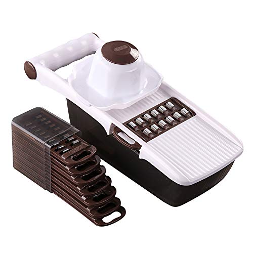 Papasbox Cortador ondulado de acero inoxidable 8 en 1 para patatas y verduras, cortador de patatas fritas cortador de patatas, cortador de ondas, herramienta de cocina para verduras