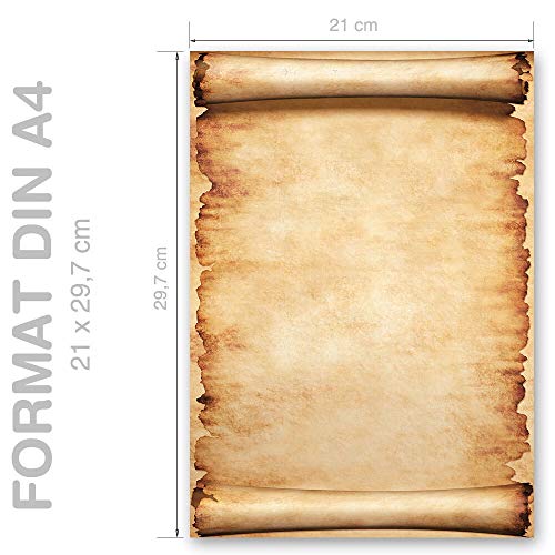 Papel de carta Antiguo & Historia PERGAMINO - 20 Hojas formato DIN A4 - Paper-Media