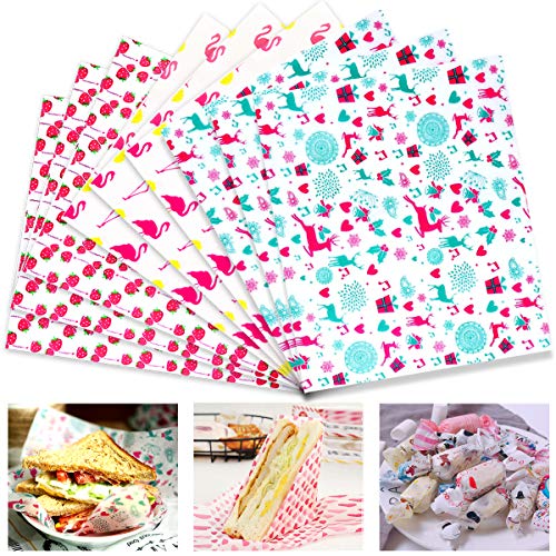 Papel de Envoltura de Alimentos, Envoltorios de Tartas, Papel Encerado para Alimentos, Papel Encerado a Prueba de Grasa, de Papel a Prueba de Grasa Adecuado para Cumpleaños, Fiesta, Navidad Cena