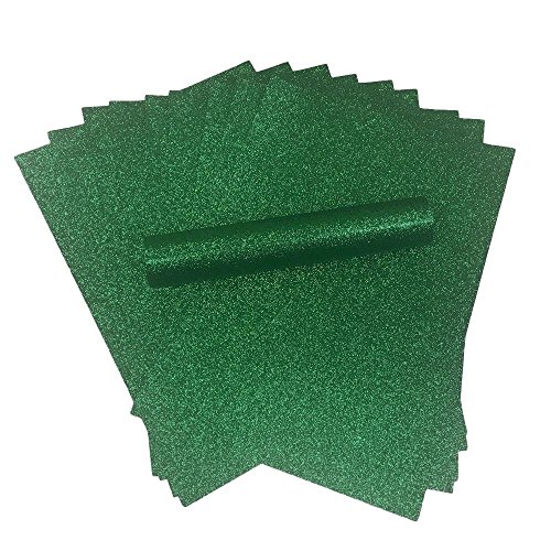 Papel de purpurina A4 verde brillante suave al tacto, 150 g/m² de grosor, paquete de 10 hojas