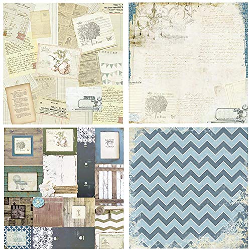 Papel estampado patrón 24 Hojas de Paper Pack Scrapbooking Estampado Flores Románticas Vintage para DIY Paper Decorativa Manualidades 15x15cm