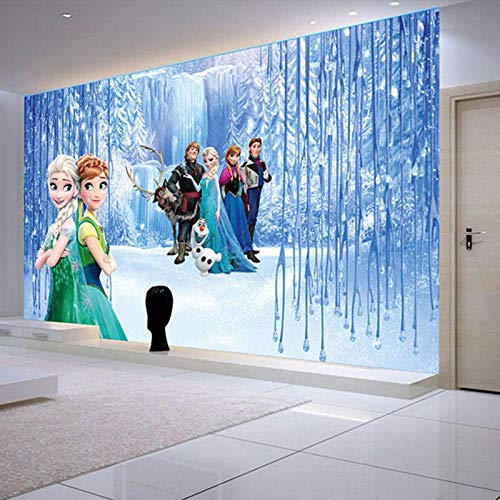Papel pintado de la habitación infantil congelada de dibujos animados parque de atracciones jardín de infantes habitación de la princes Papel tapiz no tejido Papel tapiz 3D Decoración-400cm×280cm
