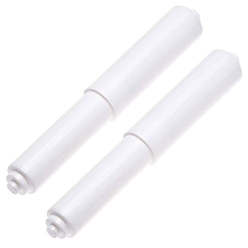 Paquete de 2 soportes de papel higiénico, plástico para papel higiénico, soporte para rollo de papel higiénico en el hogar, restaurante o inodoro, rodillo de repuesto cargado por resorte