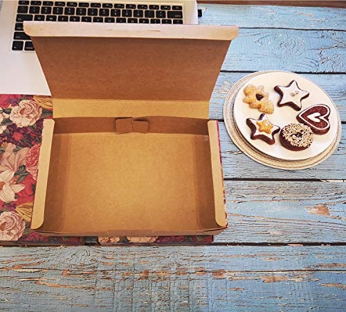 Paquete de 20 cajas de regalo para dulces, repostería, galletas, galletas, cajas de regalo decorativas caseras para hornear, panadería, magdalenas, brownies de chocolate, cajas de regalo con pegatinas