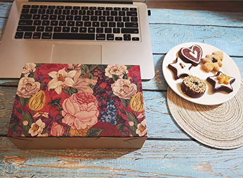 Paquete de 20 cajas de regalo para dulces, repostería, galletas, galletas, cajas de regalo decorativas caseras para hornear, panadería, magdalenas, brownies de chocolate, cajas de regalo con pegatinas