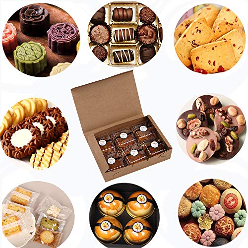 Paquete de 20 cajas de regalo para dulces, repostería, galletas, galletas, cajas de regalo decorativas caseras para hornear, panadería, magdalenas, brownies de chocolate, cajas de regalo con pegatinas