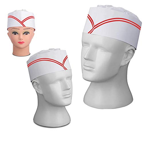 Paquete de 30 sombreros de cocina de papel para restaurantes, hogar, cocina, escuela, clases, equipo de catering o fiesta de cumpleaños