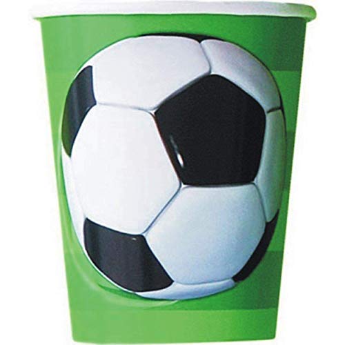 Paquete de vajilla de Fiesta de fútbol Decoración de Fiesta de cumpleaños para niños Suministros de Fiesta de fútbol Banner de fútbol, ​​Platos, Tazas, servilletas- 16