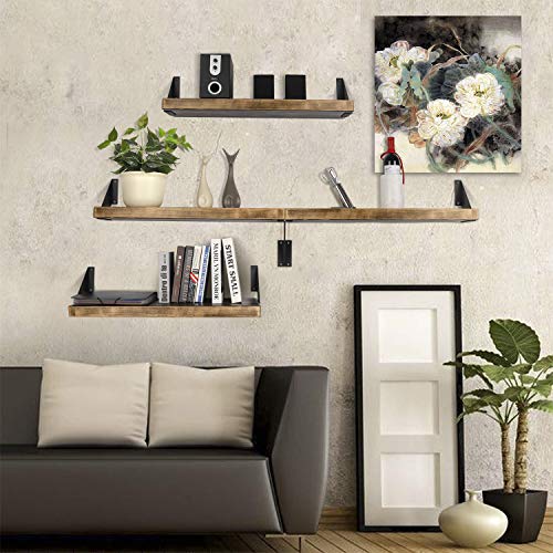 Par de soportes para herrajes flotantes de estantería Hierro resistente, soporte de estantería industrial, 15 cm