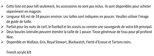 Para hombre blackwatch tradicional para falda escocesa Scottish Highland Tartan e instrucciones para hacer vestidos, cintura 38 inch ( 96 cm)