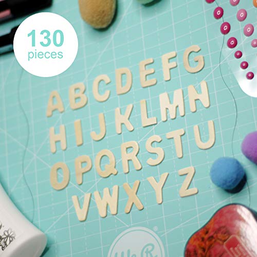 PARAES Letras de madera color natural - 130 letras - Letras madera - Letras de madera decorativas - Nombre madera - Madera manualidades - abecedario para niño - juego de letras - s