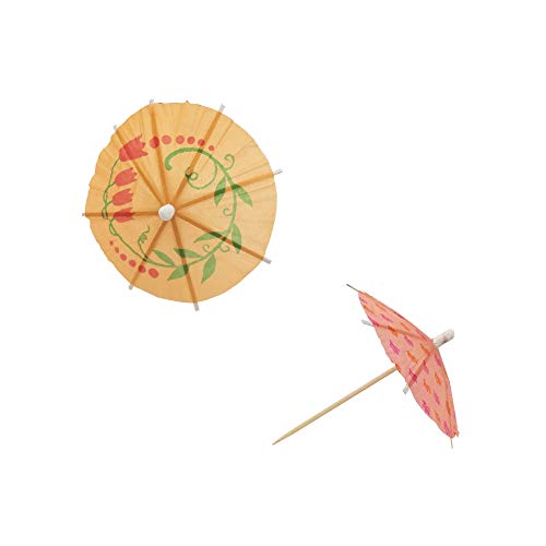 Paraguas de Cóctel 144 Pack, Decoración de Cóctel de Papel Bebidas de Sombrillas para Cóctel Bebidas Tropicales Etiqueta de Frutas Etiqueta de Vino Colores Variados 10 cm