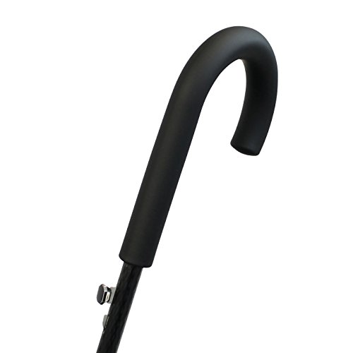 Paraguas largo automático de iX-Brella de 16 varillas de fibra de vidrio – muy estable de color negro Negro negro 115 cm