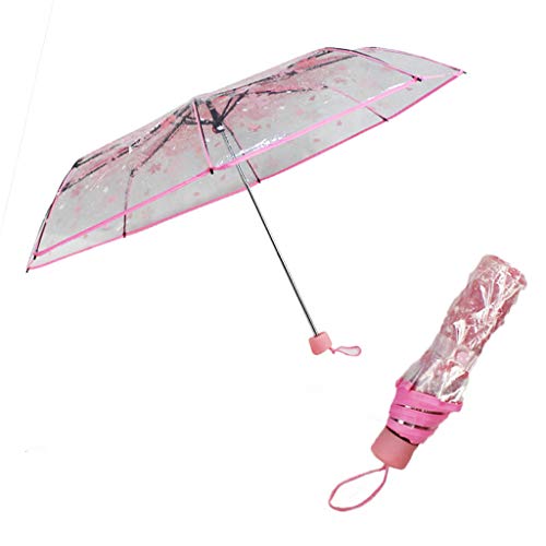 Paraguas Paraguas Plegable Transparente Sakura Mushroom - Rosa