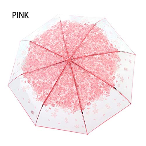 Paraguas Paraguas Plegable Transparente Sakura Mushroom - Rosa