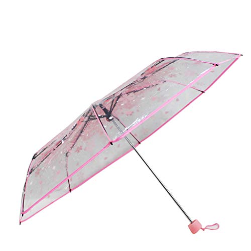 Paraguas Paraguas Plegable Transparente Sakura Mushroom - Rosa