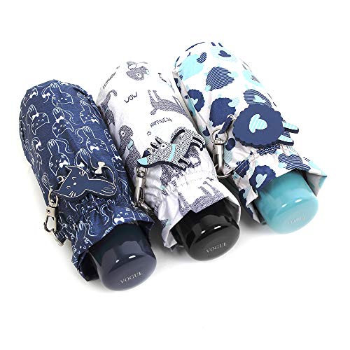 Paraguas Vogue Mini Plegable. Estampado Mascotas. Colección Pets. Bonito, Ligero y pequeño. Antiviento, Filtro Solar y Acabado Teflón. (Estampado Perros)