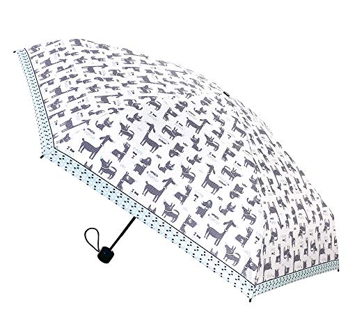 Paraguas Vogue Mini Plegable. Estampado Mascotas. Colección Pets. Bonito, Ligero y pequeño. Antiviento, Filtro Solar y Acabado Teflón. (Estampado Perros)
