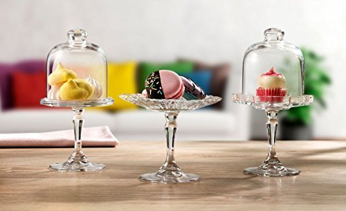 Pasabahce 96386 - Minielevador de cristal Patisserie con tapa,