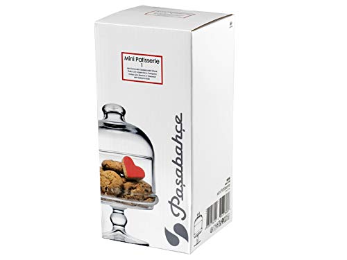 Pasabahce 96386 - Minielevador de cristal Patisserie con tapa,