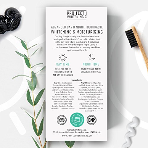 Pasta de Dientes Blanqueadora con Carbón Activo para Blanqueamiento y pasta de dientes hidratante por la noche - Hecho en el RU por Pro Teeth Whitening Co