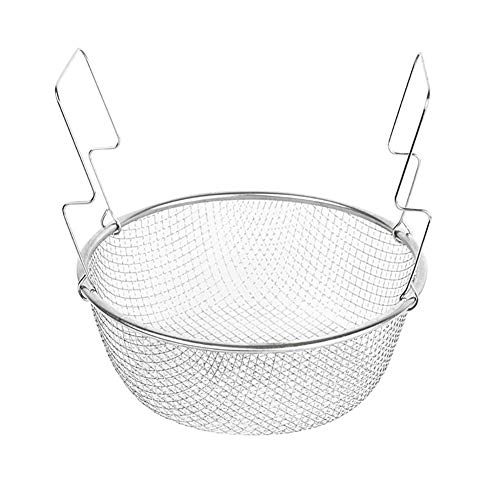 Patatas Fritas Cesta Vajilla de Cocina Herramienta Freidora Colador Mini Acero Inoxidable Mango Snack Portátil Escurridor Cocina Hogar