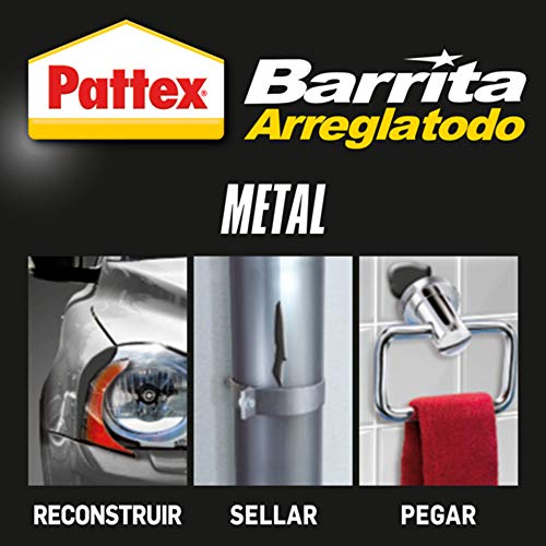 Pattex Barrita arreglatodo, masilla adhesiva para sellar, pegar, metal, 48gr