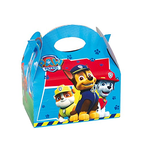 PAW PATROL 0655, Pack 4 cajitas de Carton para chuches Patrulla Canina,, Fiestas y cumpleaños