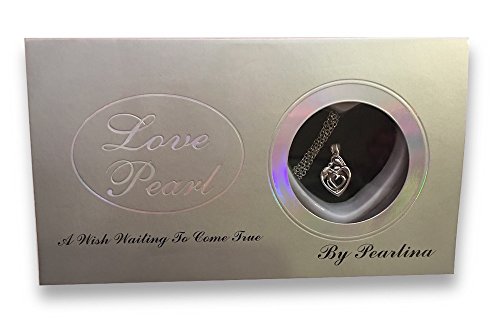 Pearlina Madre niño Plata Tono Jaula Perla cultivada en Collar de ostras con Cadena de Acero Inoxidable para Mujer 18"