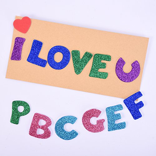 Pegatinas de Espuma Brillantes Pegatinas de Letras Auto Adhesivas, Letras A a Z, 5 Sets, Colores Variados, Totalmente 130 Piezas