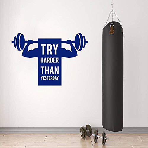 Pegatinas de Fitness de Pared para Fitness de 74x52 cm Que Trabajan más Duro Que Ayer para la decoración del hogar y la Sala de Fitness