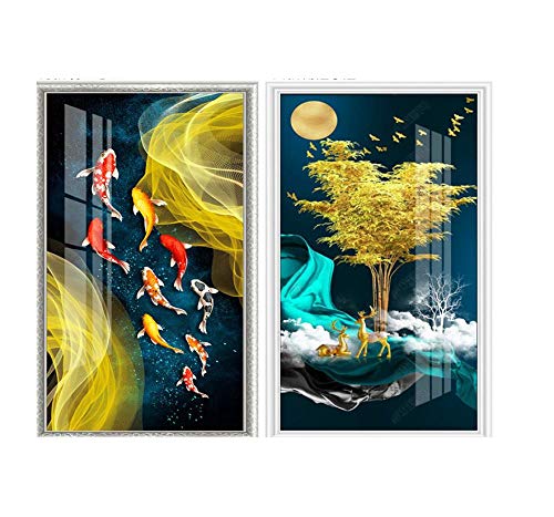 Pegatinas de pared estéreo 3d porche pasillo pasillo fondo decoración de la pared-Más pescado_en
