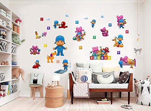 pegatinas de pared pocoyo para dormitorio niños y niñas mural de la pared etiqueta engomada del papel pintado de pared para Nursery wall art playrooms