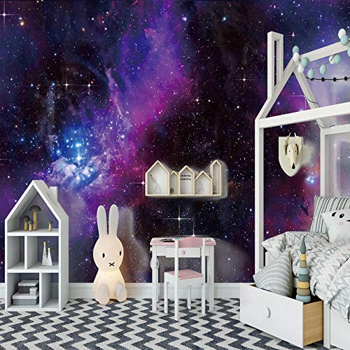 Pegatinas De Pared Vía Láctea Púrpura 150Cmx100Cm Diy Vinilo Pared Calcomanías Decorativo Para Sala De Estar, Dormitorio Mural.