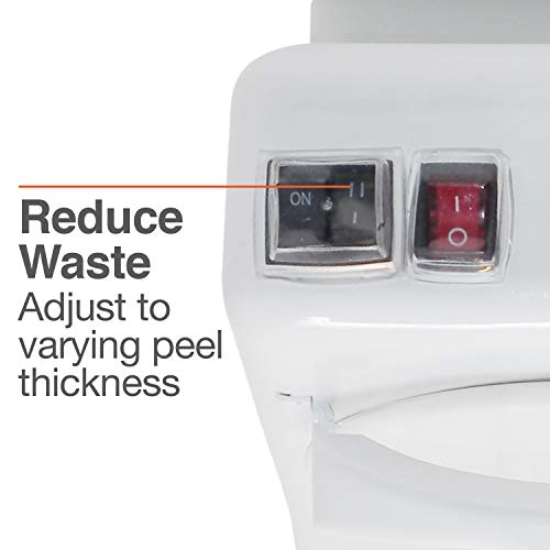 Pelamatic Orange Peel Professional Pela frutas eléctrico, 24 W, Acero Inoxidable, Color Blanco