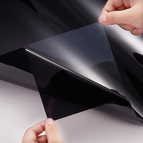Película de vinilo tintado para cristal de coche, de la marca Winomo, 0,5 cm x 3 m, para privacidad y reducción de calor, color negro