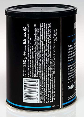 Pellini Caffè, Pellini Top 100% Arábica Para Cafetera Moka Descafeinado Natural, 1 Lata - 250 gr