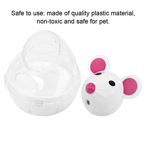 Pelota de Comida para Mascotas, Ratón Vaso Bola dispensadora Alimentador Lento del Gato Dispensador de Alimentos Perro de Mascota Pelota de Tratamiento para Perros Fugas Juguete de Comida(Blanco)